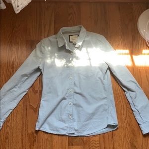 Forever 21 Blue Button-Front Cotton